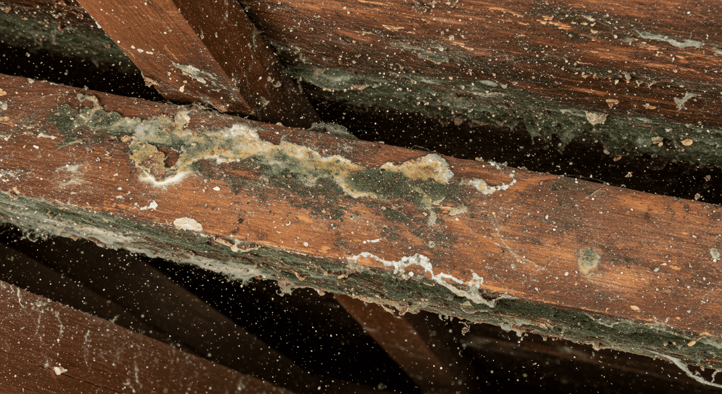 Professional mold remediation in an attic